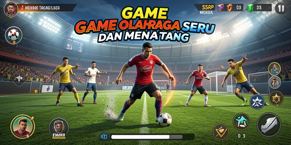 Tampilan gameplay 55RP dengan aksi olahraga yang mendebarkan.