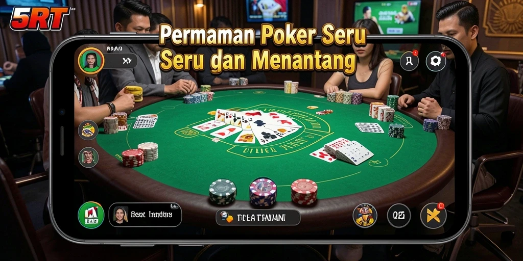 Tampilan menarik dari gameplay Poker yang menegangkan di 5RT.