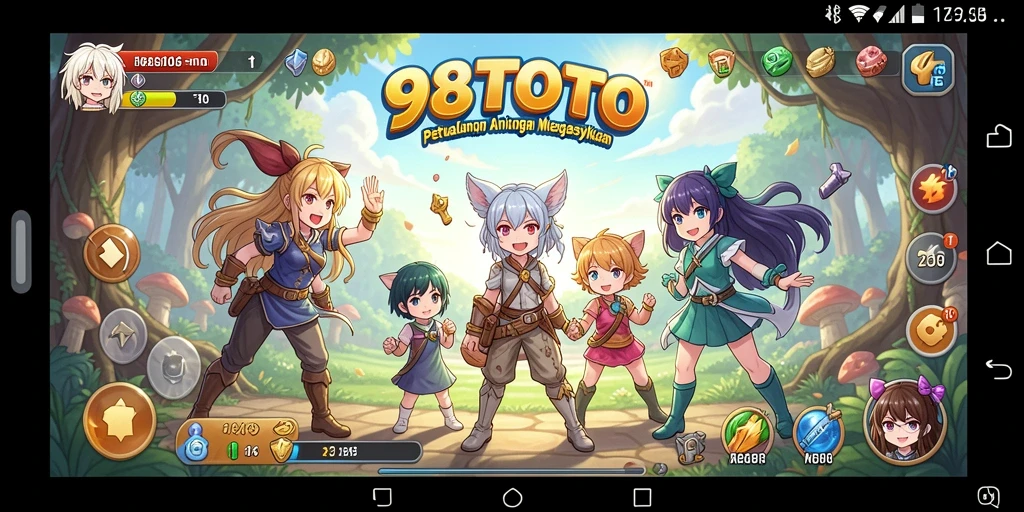 Tampilan gameplay 98TOTO dengan karakter Anime yang menawan.