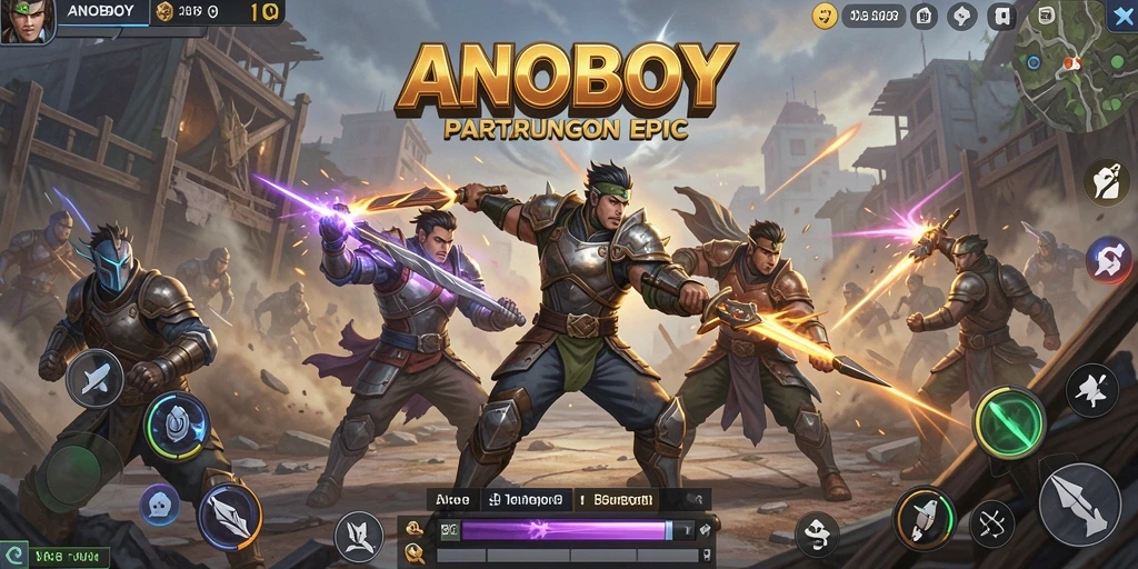 Tampilan gameplay seru ANOBOY dalam pertarungan Battle Royale.
