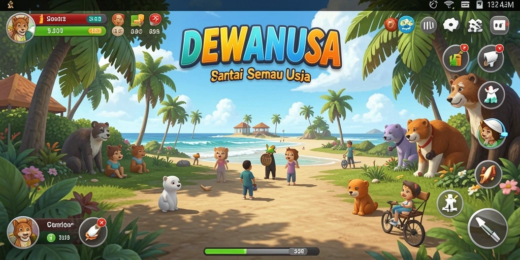 Screenshot menunjukkan gameplay seru dan penuh warna dari DEWANUSA.