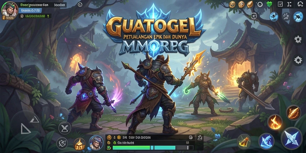 Screenshot GUATOGEL menampilkan pertarungan epik di dunia MMORPG.