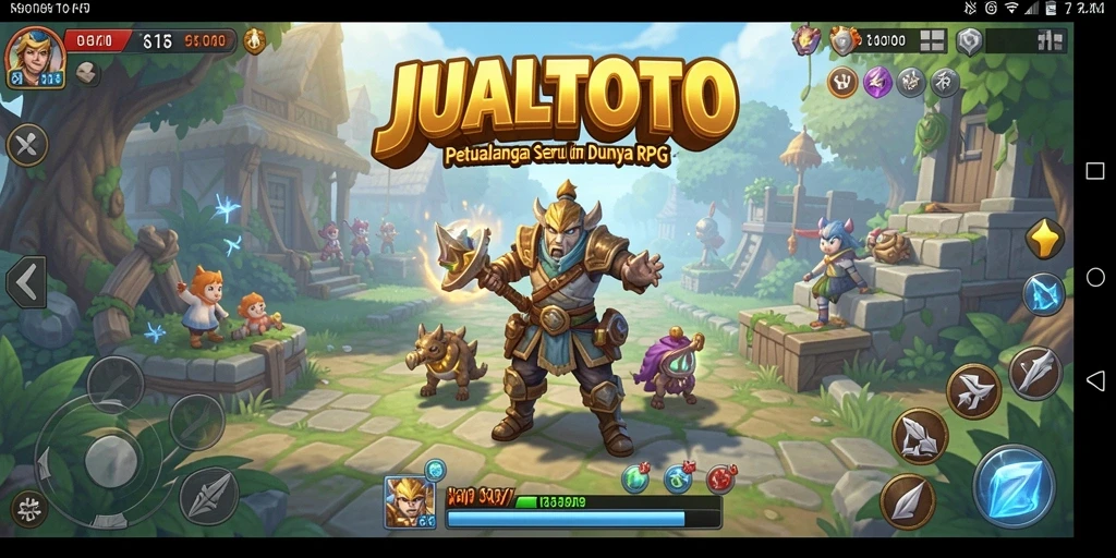 Tangkapan layar utama JUALTOTO menampilkan pertempuran epik di dunia RPG.