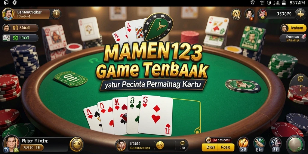 Screenshot utama MAMEN123 menampilkan gameplay Poker yang mendebarkan.