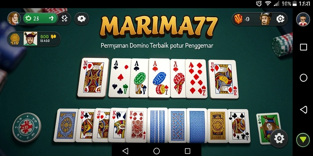 Tampilan gameplay seru dari permainan Domino MARIMA77.