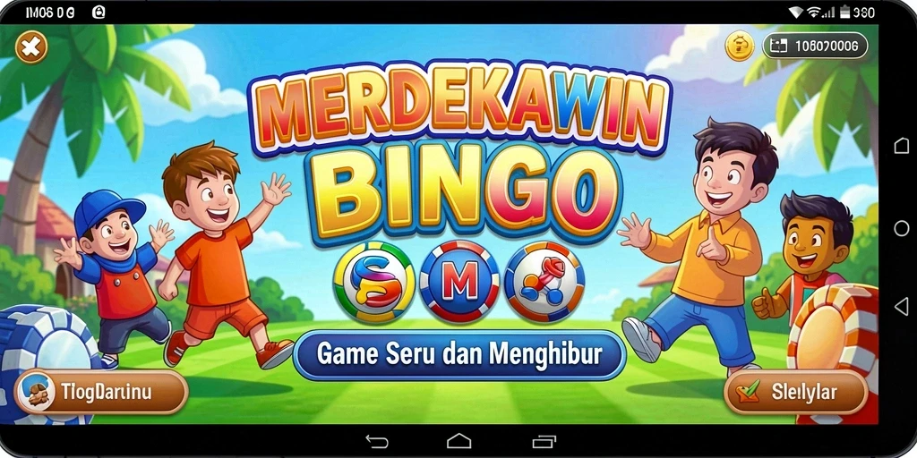 Tampilan gameplay seru dalam MERDEKAWIN yang penuh warna.