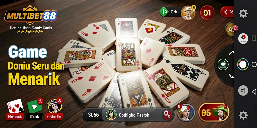 Tampilan gameplay seru di MULTIBET88 dengan suasana bermain Domino.