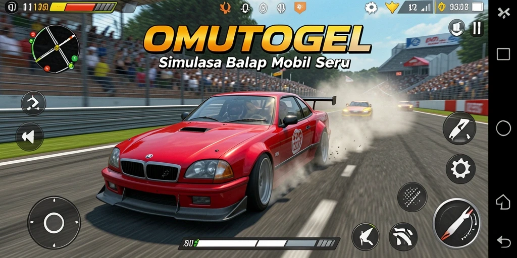 Tampilan keren dari gameplay balapan mobil OMUTOGEL.