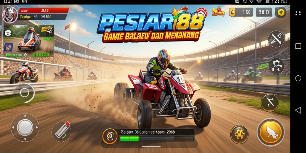 Gameplay balap menegangkan di PESIAR88.