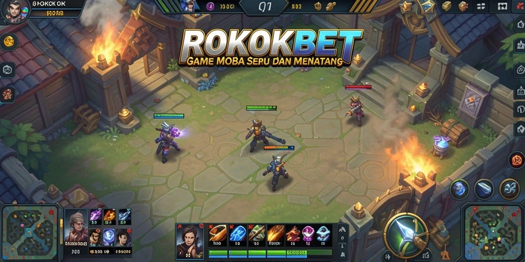 Screenshot gameplay ROKOKBET menampilkan pertarungan seru dan strategis.