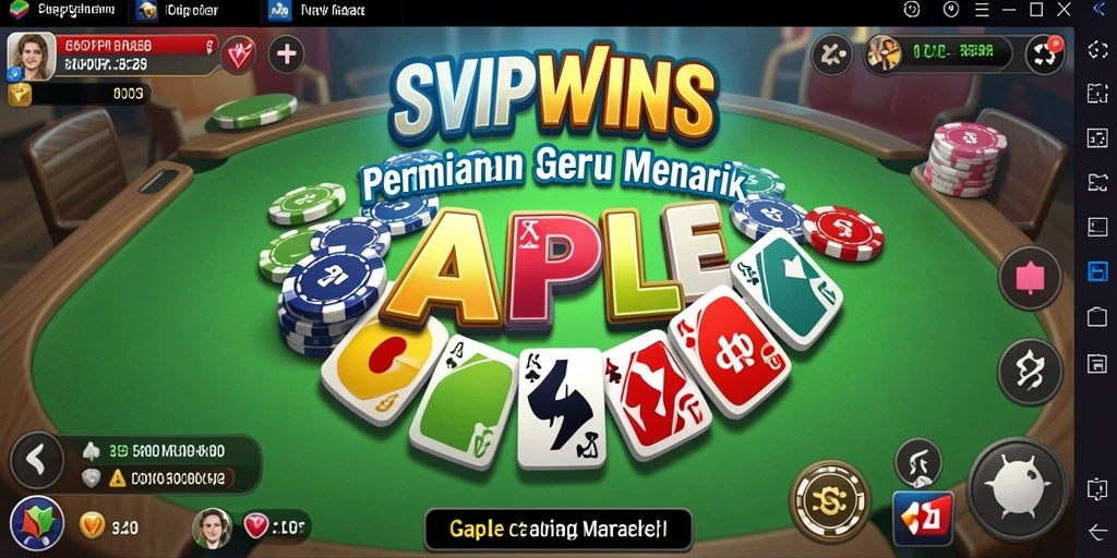Tampilan gameplay SVIPWINS dengan suasana permainan Gaple yang seru.