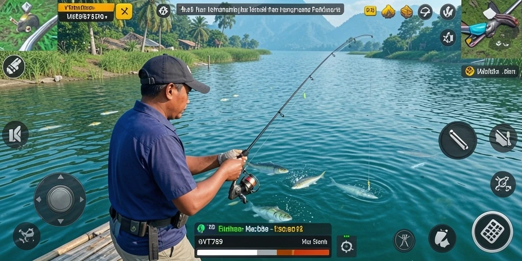 Gambaran gameplay VT789 dengan aksi memancing yang seru dan realistis.
