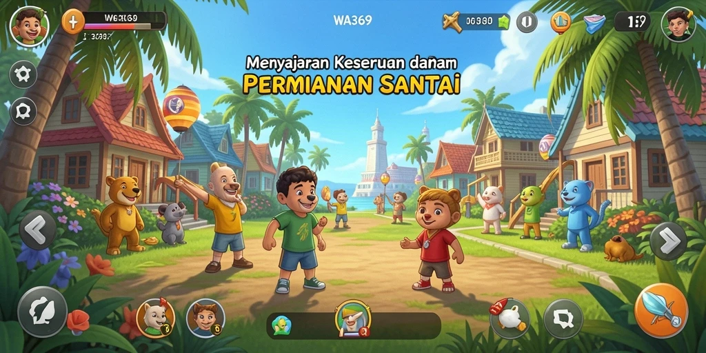 Tampilan gameplay <strong>WA369</strong> yang cerah dan penuh keseruan.
