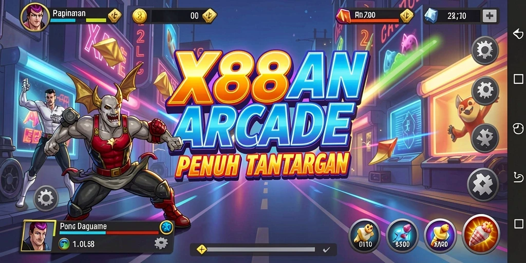 Tampilan gameplay seru dari X88 dalam aksi Arcade.