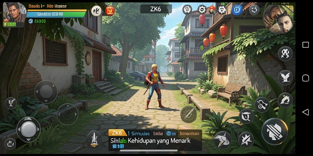 Tampilan gameplay ZK6 dengan karakter dan lingkungan yang kaya.